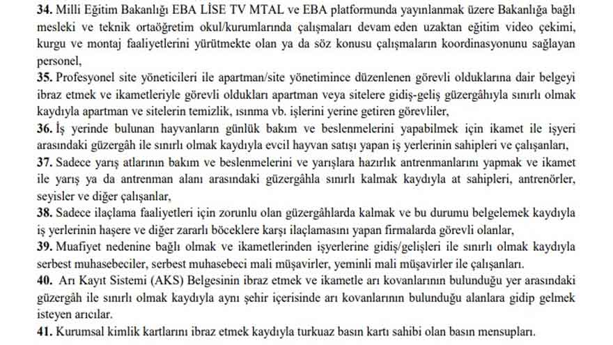 Haziran Ayı Normalleşme Genelgesi Yayımlandı, Sokağa Çıkma Kısıtlamasından Muaf Olacaklar Listesi Açıklandı!