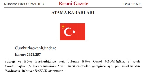 5 Haziran 2021 Tarihli Cumhurbaşkanlığı Atama Kararları Resmi Gazete'de Yayımlandı!