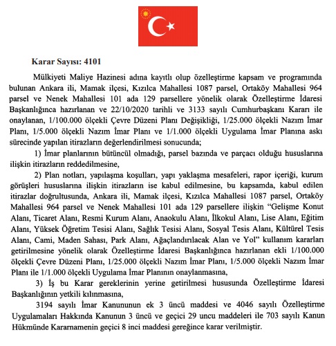 Özelleştirme İdaresi Başkanlığı İle Alakalı Cumhurbaşkanlığı Kararları Resmi Gazete'de Yayımlandı