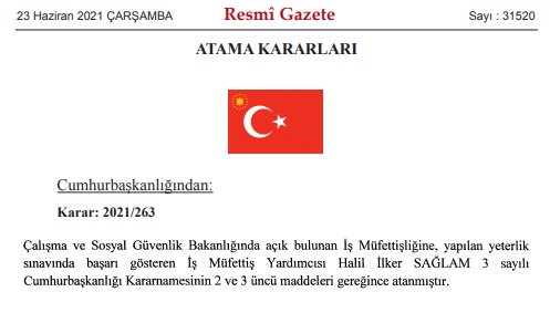 23 Haziran 2021 Cumhurbaşkanlığı Atama Kararları Resmi Gazete'de Yayınlandı! 3 Bakanlıkta Yüzlerce Atama!