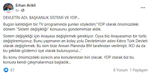 Başbakan Yardımcısı Resmen Duyurdu! KKTC'nin İsmi Ve Yönetim Sistemi Değişiyor!