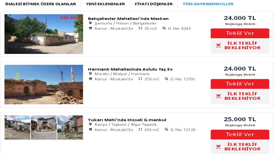 Ziraat Bankası Gayrimenkul Satış İlanları: 218 M2 Avlulu Taş Ev Sadece 24 Bin Lira!