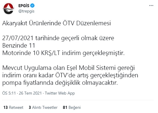 Benzin Ve Motorin Fiyatlarında İndirim Resmen Açıklandı! Pompa Fiyatlarına Yansıyacak Mı?