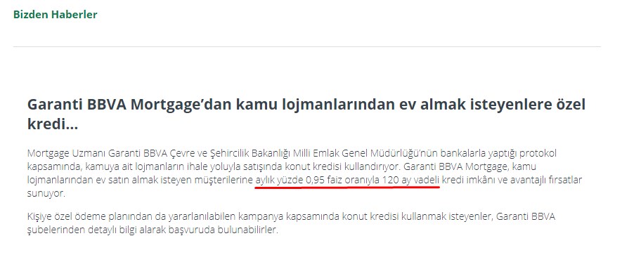 Büyük Fırsat Geldi! 0.95 Faiz Oranıyla Lojman Kredisi Garanti Bankası'ndan