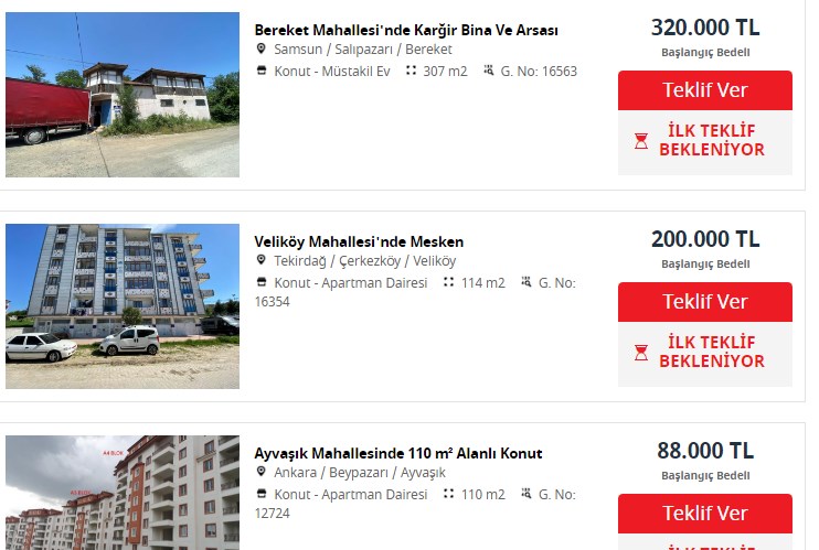 Ankara'da 102 m2 3+1 Daire Ziraat Bankası'ndan 68.250 Bin TL'ye Satılık