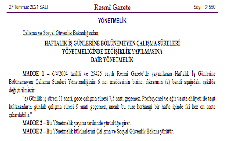 Tüm Çalışanları İlgilendiriyor! Resmi Gazete İle Yayımlandı, Günlük Çalışma Süresi Değişti