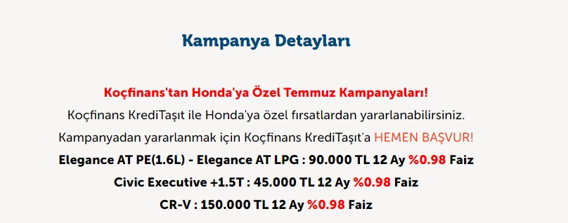 Dikkat Temmuz Kampanyası! Sıfır Araba Alacaklara Aylık 0,98 Faizle Taşıt Kredisi Veriliyor!