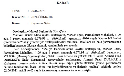 Özelleştirme İdaresi Başkanlığının Bazı Özelleştirme İhalelerinin Sonuçları Resmi Gazete'de Yayınlandı