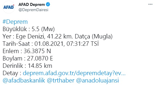 AFAD Ve Kandilli Açıkladı! Sabaha Kadar 100'ün Üzerinde Deprem Olan Muğla Datça Bu Sabah Fena Sallandı!