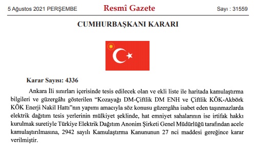 Cumhurbaşkanı Erdoğan'ın İmzasıyla 5 Ayrı İlde Acele Kamulaştırma Kararları Resmi Gazete'de Yayınlandı