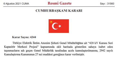 Bugün Resmi Gazete'de Yayımlandı! 5 İl İçin Acele Kamulaştırma Kararları