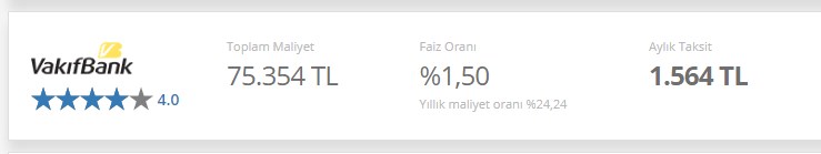 50.000 TL Taşıt Kredisi Ziraat, Vakıfbank ve Halkbank'a Kaç TL Taksitle Ödenir?