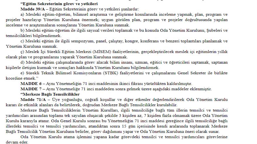 TMMOB Harita ve Kadastro Mühendisleri Odası Ana Yönetmeliği Değişti!