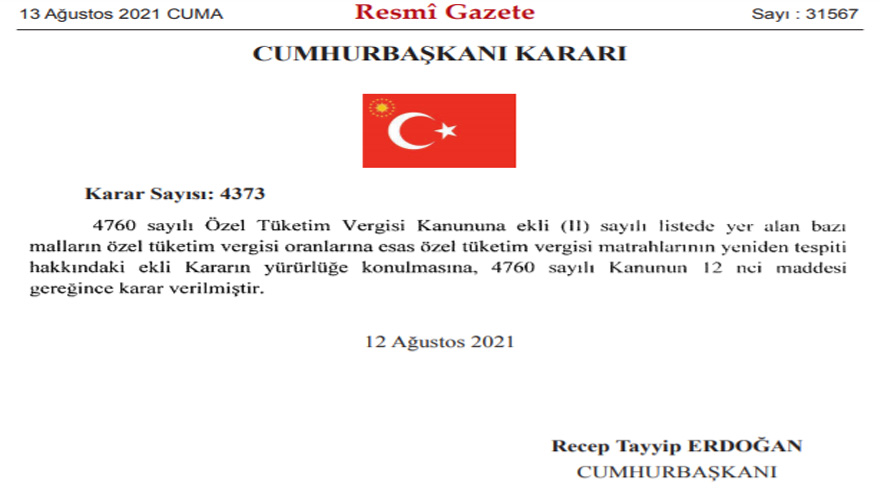 60 Bin TL İndirim! Yeni ÖTV Düzenlemesi 2021 Resmi Gazete İle Bugün Yayımlandı: Araçlarda ÖTV İndirimi Olacak Modeller