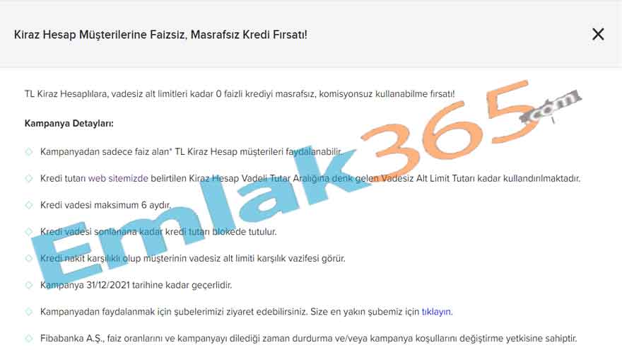 Bankada Parası Olanlara Faizsiz, Masrafsız Kredi Müjdesi! Fibabanka Kiraz Hesap Sıfır Faizli İhtiyaç Kredisi Fırsatı!