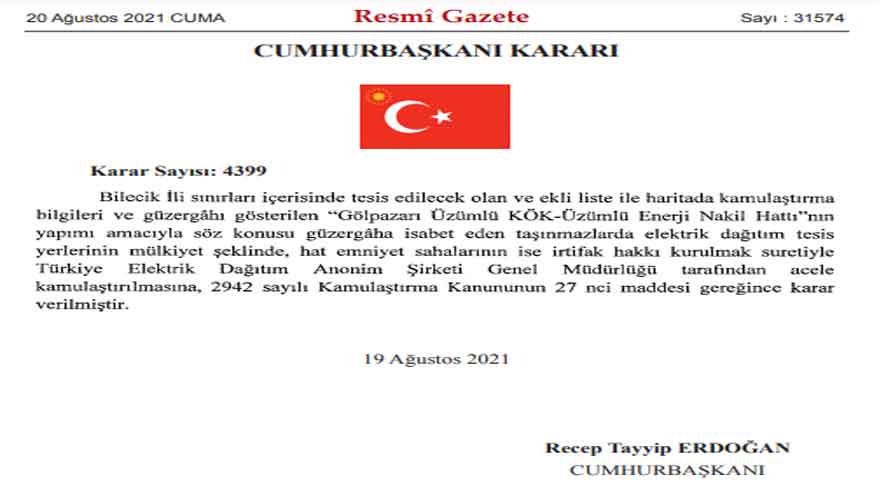 Bu İllerde Evi, Arsası Olanlar Dikkat! Cumhurbaşkanı İmzaladı, Enerji Projeleri İçin Acele Kamulaştırma Kararı Çıktı