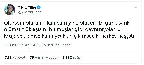 Yıldız Tilbe'den Aşı Karşıtı Açıklamalar! Korumuyor Olmayacağım