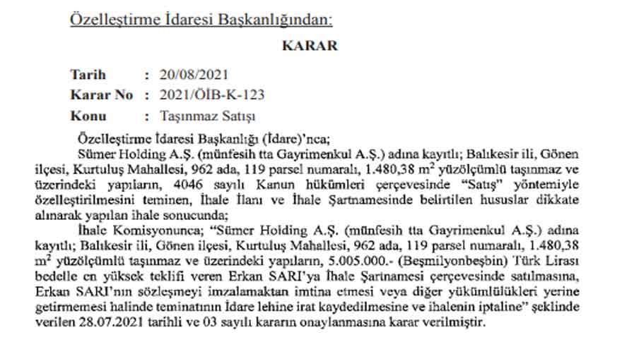 Yeni Özelleştirme Kararları Resmi Gazete İle Yayımlandı! Maliye Hazinesi Arsaları Kimlere Satıldı?