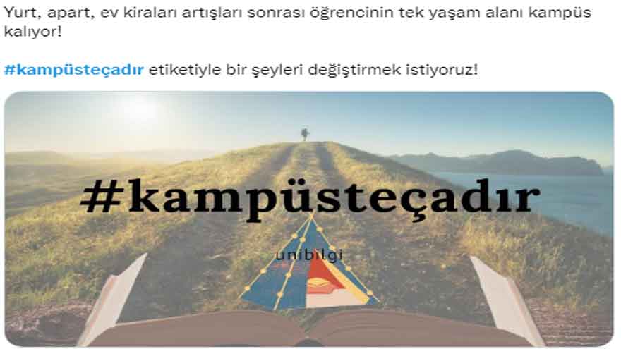 Kampüste Çadır! Öğrenciler Kiralık Ev ve Yurt Fiyatlarına İsyan Etti