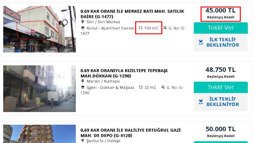 Türkiye Finans 45 Bin Liraya 100 M2 Daire Satıyor! 0.69 Oranla 5 Bin TL Peşin, 498 TL Taksitle Ev Sahibi Olabilirsiniz