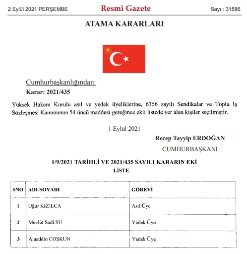 Cumhurbaşkanı Erdoğan'ın İmzaladığı Atama Kararnamesi Resmi Gazete'de Yayınlandı!