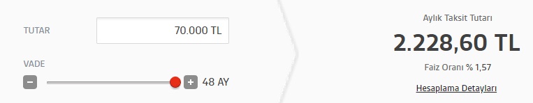 2. El Araç Alacaklara Finansal Destek Akbank'tan! 70 Bin TL Taşıt Kredisi Taksit Hesaplaması!