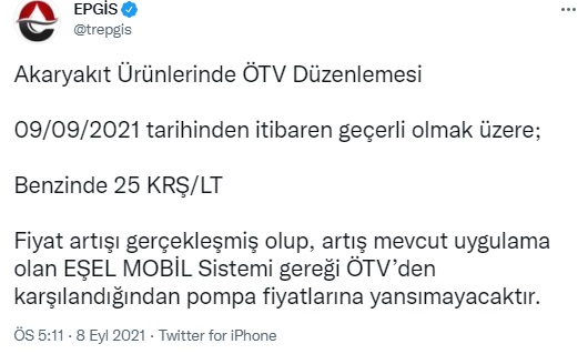 Dolar Çıldırdı, Petrol Fiyatları Yükseldi! EPGİS Benzin Zammı Duyurusunu Resmen Yaptı!