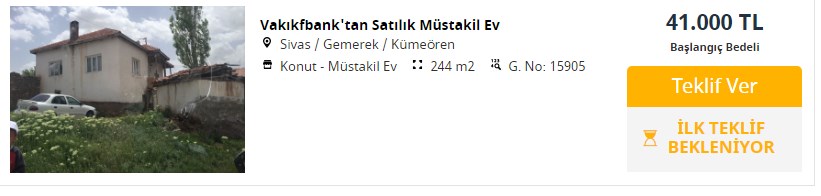 Vakıfbank'tan Akılalmaz Fiyatlar! 39.000 TL'ye Konut, 41.000 TL'ye Müstakil Ev, 68.000 TL'ye 3+1 Daire