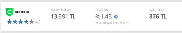 En Popüler Kredi Araması! 36 Ay Vadeli 10.000 TL En Düşük Taksitli Ödeme Planı