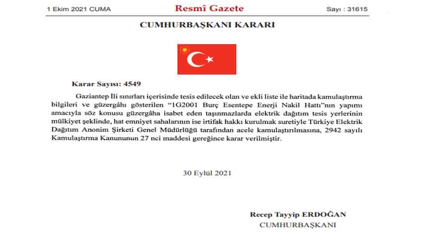 İstanbul ve Ankara'da Var! Cumhurbaşkanı Onayı Verdi, TEDAŞ 5 İlde Acele Kamulaştırma Kararı Çıkardı