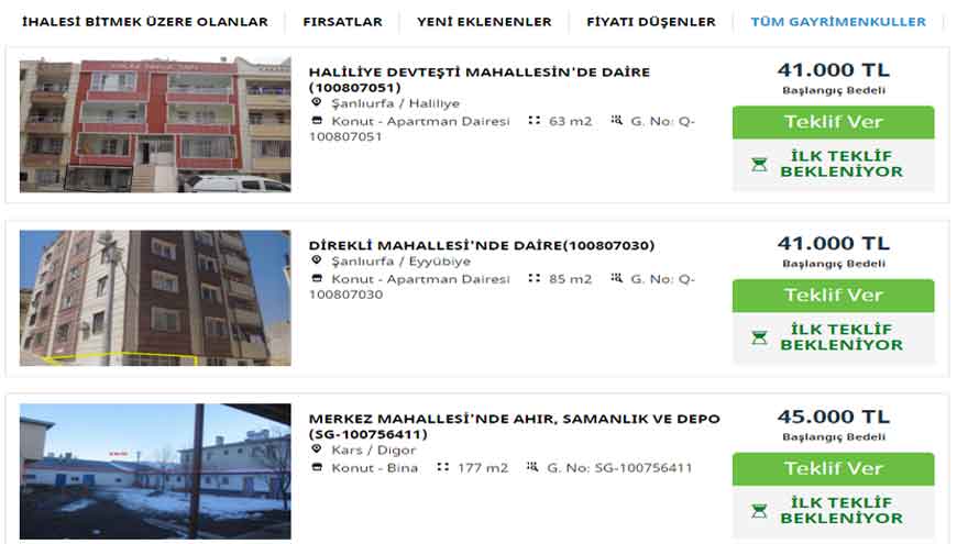 Garanti Bankası Gayrimenkul Satışı: Bankadan Satılık Apartman Dairesi, Tarla, Arsa, Dükkan Yetişen Alıyor