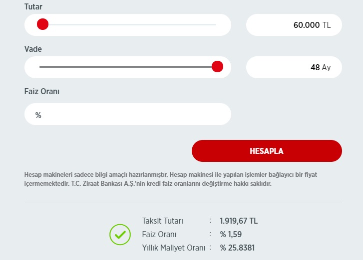 Ziraat Bankası Başvuranlara 1.919 TL Taksitle 60 Bin TL Taşıt Kredisi Veriyor!