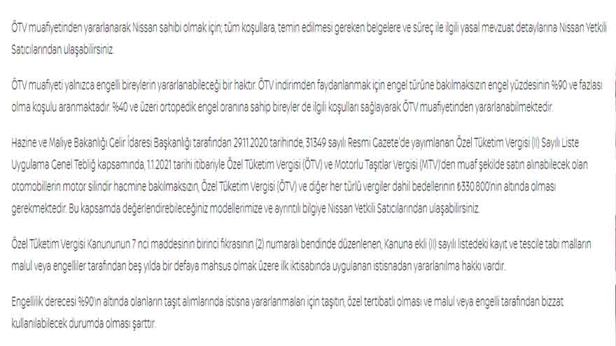 ÖTV'siz Nissan Müjdesi Geldi! Nissan ÖTV Muafetli Satışlar İle Sıfır Engelli Araç Fiyatları Açıklaması Yaptı