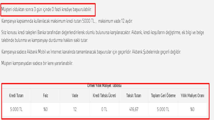 Akbank Az Önce Duyurdu, Başvuru Ekranını Açtı! 3 Gün İçinde Başvur, 5 Bin TL Faizsiz, Masrafsız İhtiyaç Kredisi Çek