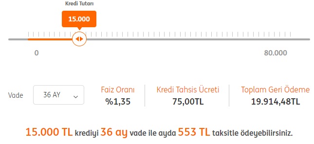 Ayda 553 TL Öderim Diyenlere 15 Bin TL İhtiyaç Kredisi İNG Bank'ta!