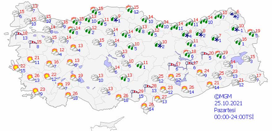 Kara Kış Haftasonu Geliyor! Yağmur, Kar, Karla Karışık Yağmur Geliyor İl İl Yağış Haritası