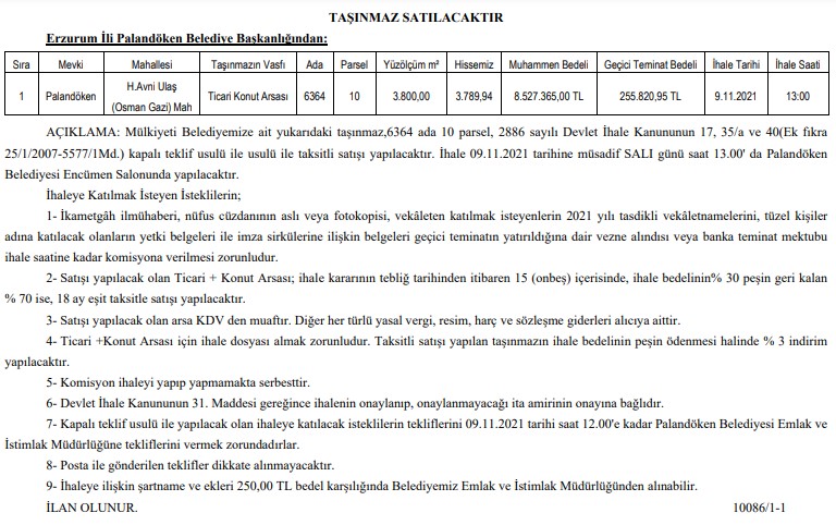 Milli Emlak ve Belediyelerden Satılık Kupon Arsa İlanları! Arsa Yatırımı Yapmak İsteyenler Dikkat