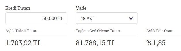 8 Yaşına Kadar İkinci El Araçlar İçin Taşıt Kredisi QNB Finansbank'ta! 50 Bin TL Kredi İçin Taksit Hesaplaması!