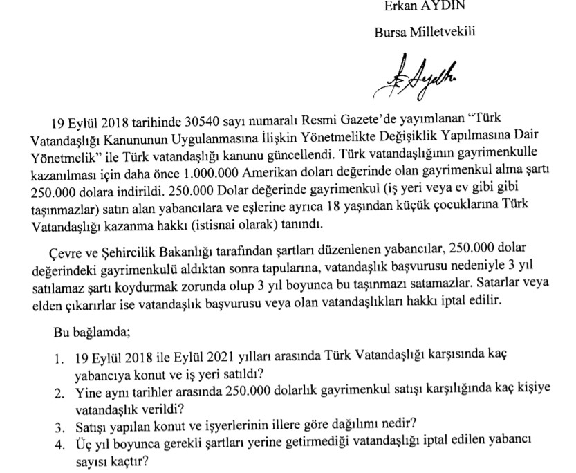 19 Bin 630 Yabancı Ev Satın Alarak Türk Vatandaşı Oldu!