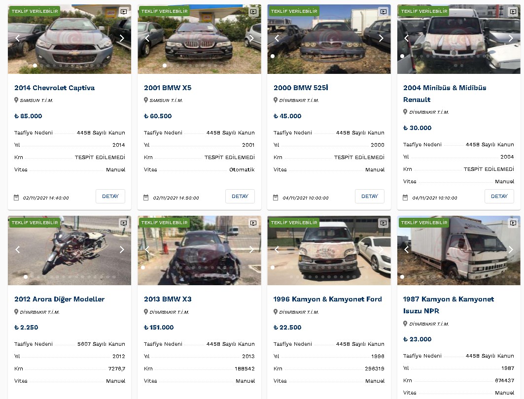17.000 Bin TL'den 150.000 TL'ye 2. El Araçlar! Ticaret Bakanlığı Kasım'da Hepsini Satacak