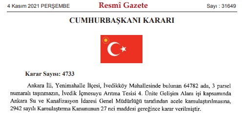 Bu 4 İldeki Arsa, Arazi Sahipleri Dikkat! Cumhurbaşkanı İmzasıyla Acele Kamulaştırma Kararları Resmi Gazetede Yayınlandı