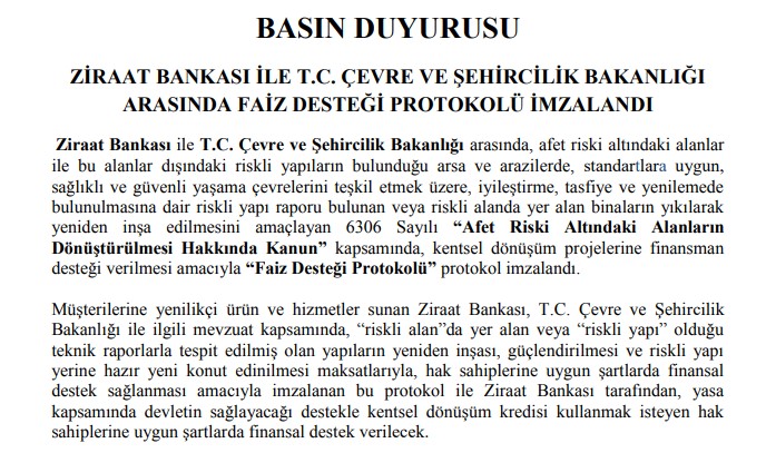 Çevre ve Şehircilik Bakanlığı Faiz Desteği Sundu, Ziraat Bankası 0,89 Faiz Oranı İle Konut Kredisi Kampanyası Başlattı!
