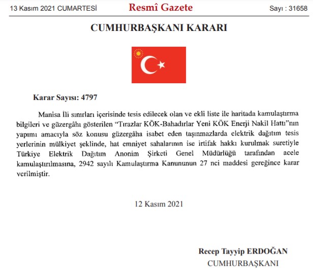 Ankara, İzmir ve İstanbul'da Var! Resmi Gazete İle 7 İlde Enerji Projeleri İçin Acele Kamulaştırma Kararı Çıktı