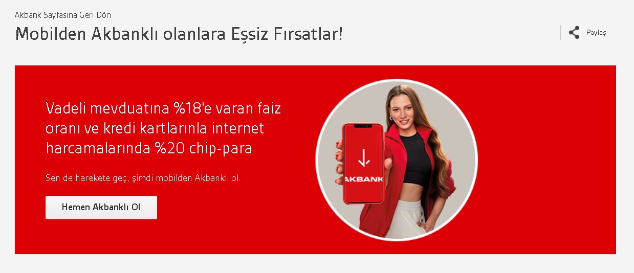 Parası Olan Herkes Akbank'a Koşuyor! Akbank'ta İlk Defa Mevduat Hesabı Açanlara Yüzde 18 Faiz Fırsatı!