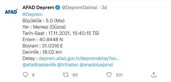 Son Dakika Deprem Haberi: Düzce'de Şiddetli Deprem Yaşandı, İstanbul ve Çevre İller Sallandı!