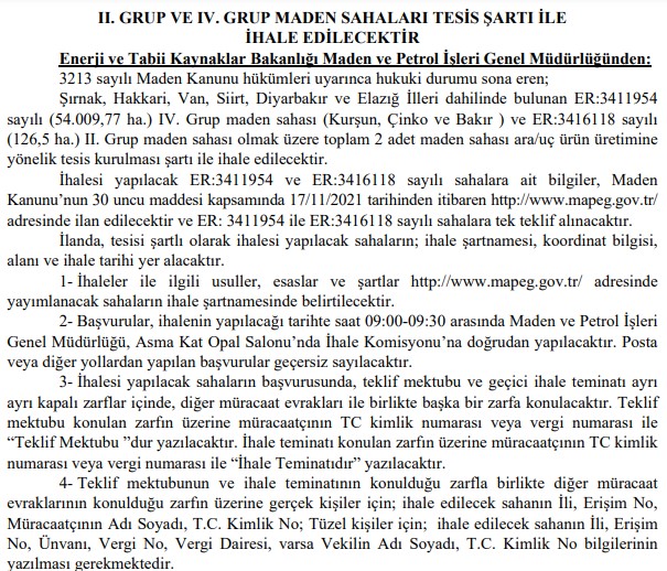 MAPEG İhale Duyuruları: 6 İlde Yeni Açılacak Maden Sahaları İçin Duyurular Yayımlandı!