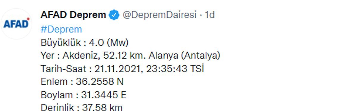 AFAD Ve Kandilli Son Dakika Olarak Duyurdu! Antalya Alanya'da Deprem Meydana Geldi!