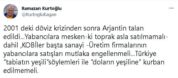 Ekonomist Kurtoğlu Uyardı: Yabancılara Toprak Satışı Yasaklanmalı!