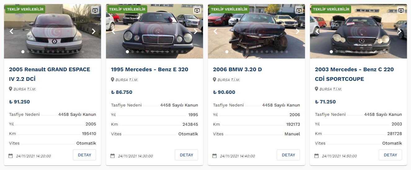 Ticaret Bakanlığı Gümrük Araç Satış İlanları: 86 Bin Liraya Mercedes, 90 Bin Liraya BMW, 45 Bin Liraya Ford Satılıyor
