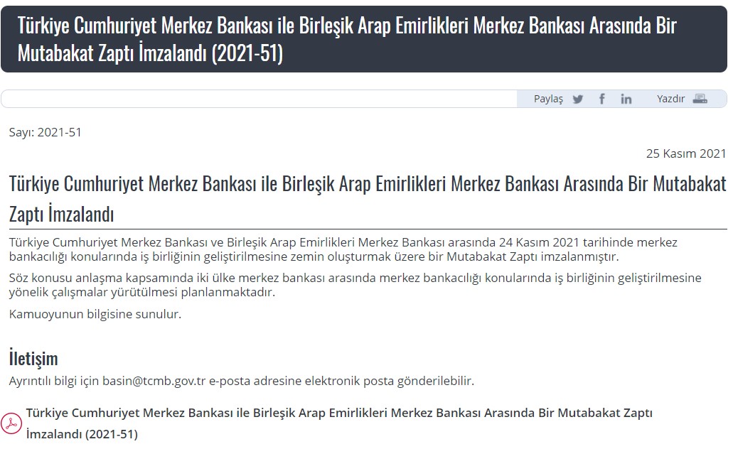 Son Dakika: Merkez Bankası Dolar Kurunu Düşürecek Açıklamayı Yaptı: Birleşik Arap Emirlikleri İmzayı Attı